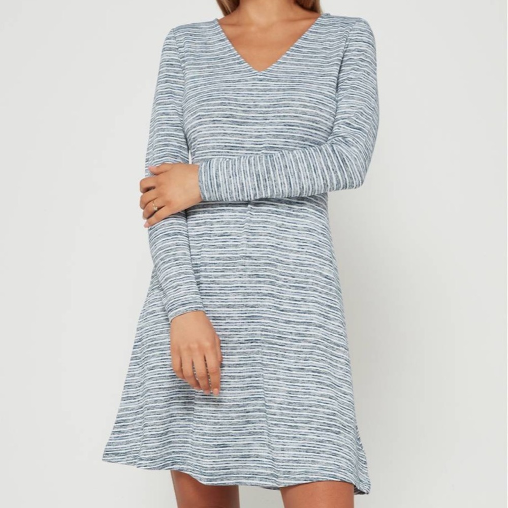 Gap Factory Softspun Long Sleeve Fit & Flare Dress